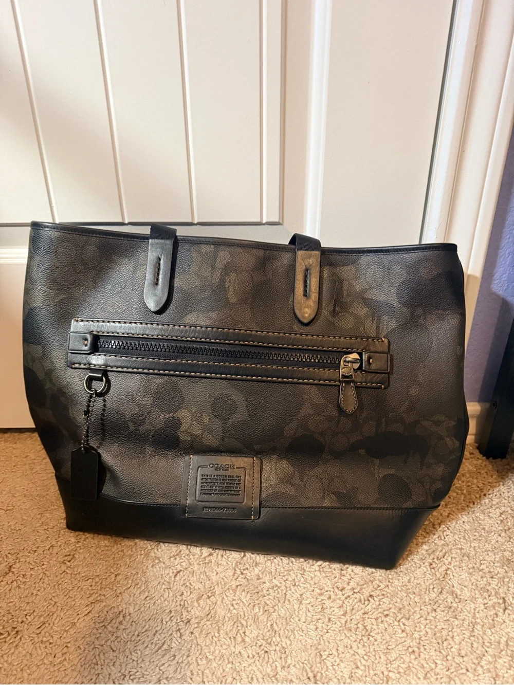 Coach Men’s Academy Tote in Signature Canvas with Camo Print